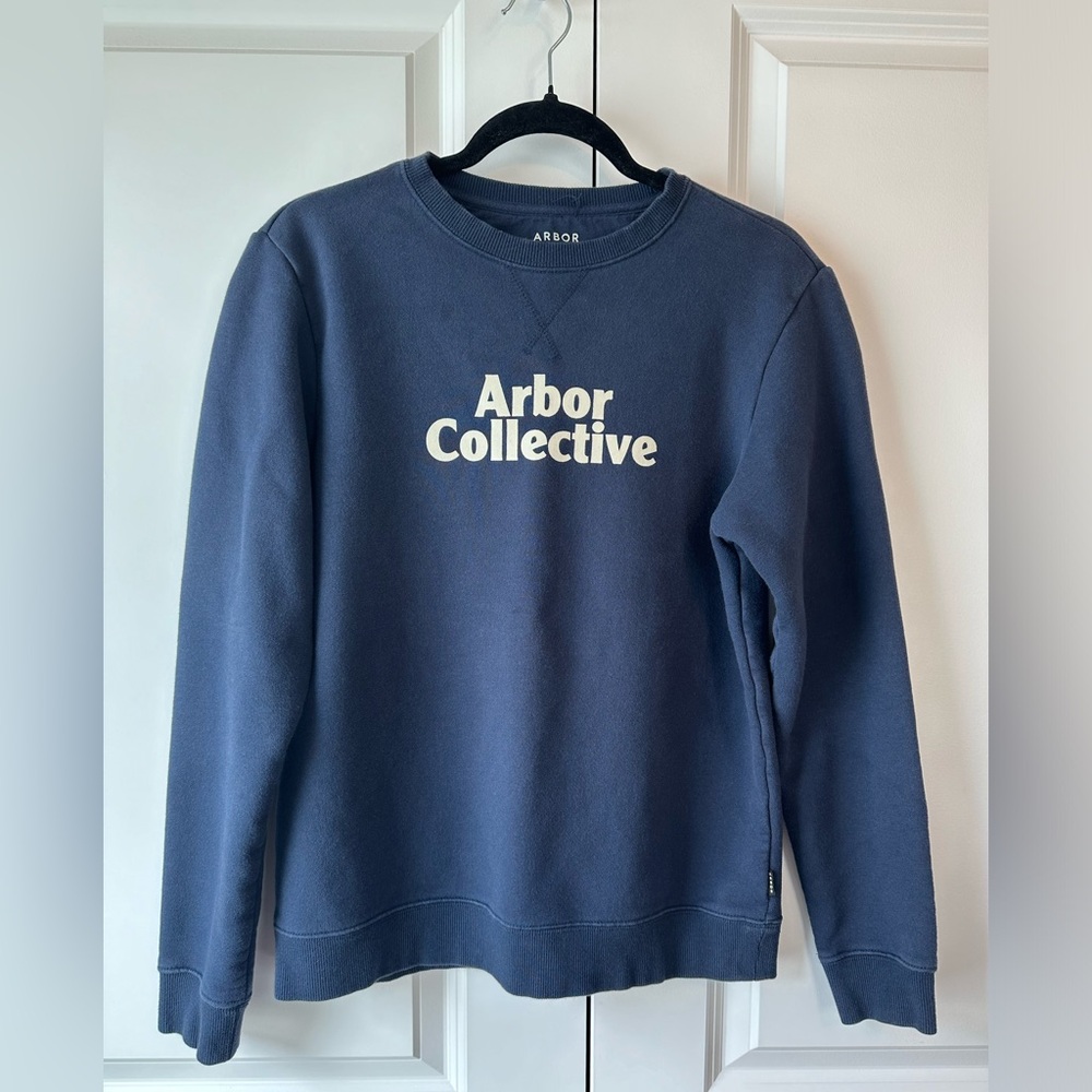 Arbor Collective Organic Cotton Crewneck Sweatshirt Navy (Size M)